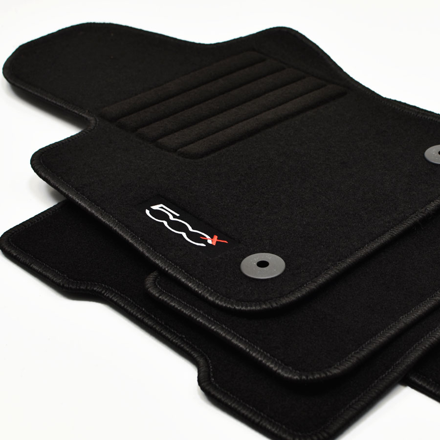 Mats Pros Suede Logo Floor Mats for Fiat 500x 500 x from year 09/2014 ...