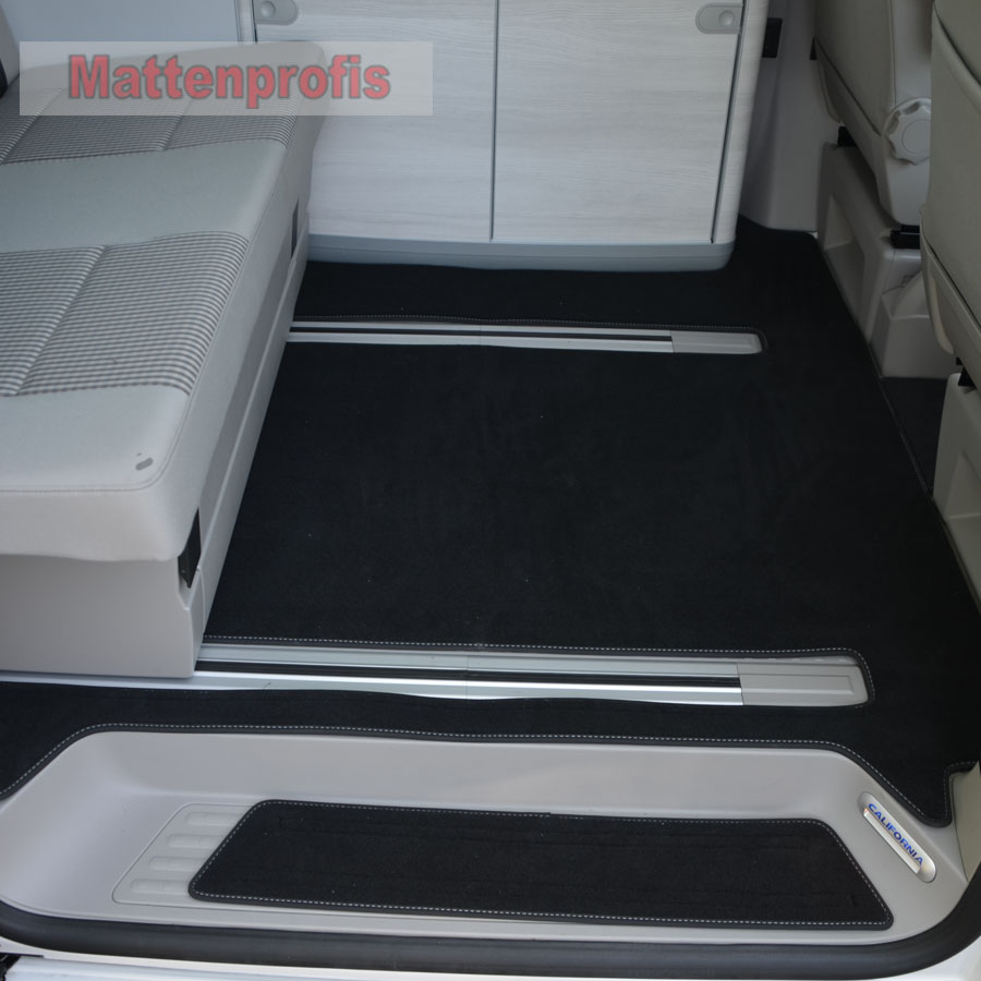 Premium Velour Fußmatten komplett für VW T6.1 California Coast Küche ab Bj.2020